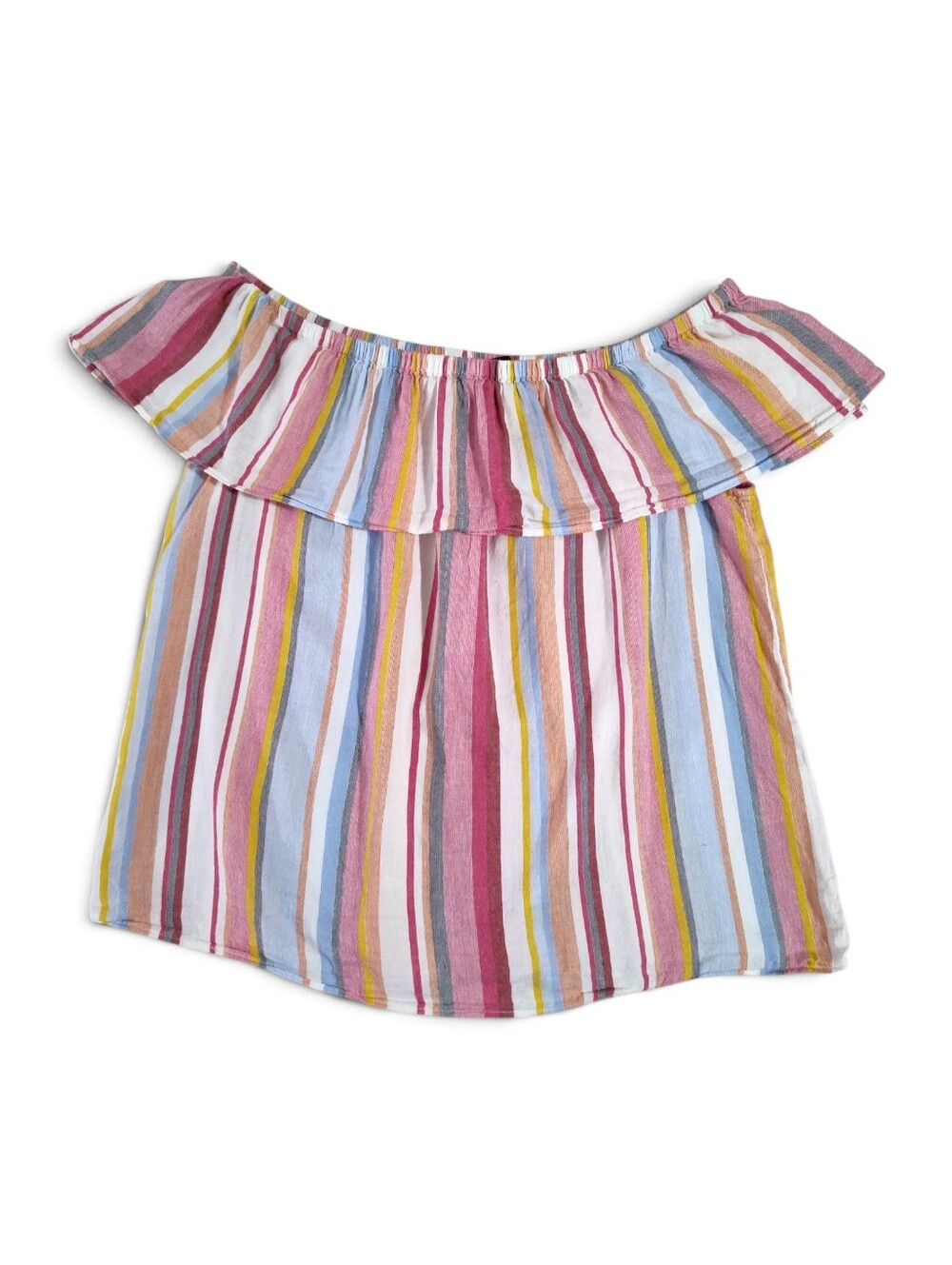 INC International Concept Cropped Ruffle Off-the-shoulder Top Womens Size Large - Picture 2 of 9